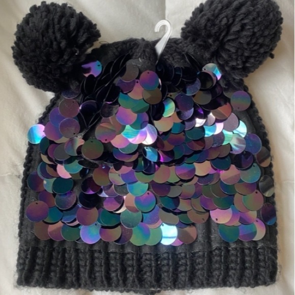 Claire’s Sequin Beanie and Fingerless Gloves Set - Picture 7 of 10